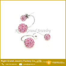 AAA CZ Stone Crystal Clay Paved Stud Earrings